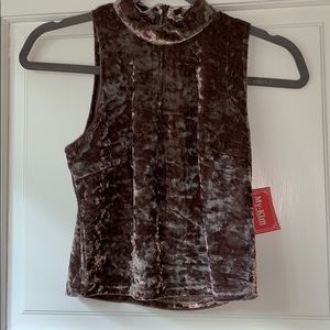 my kim purple velvet crop top